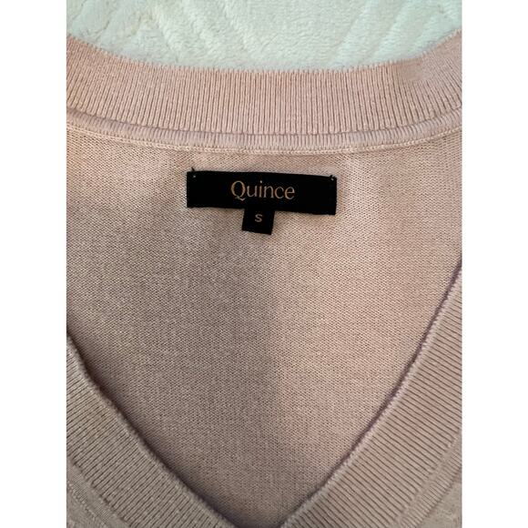 Quince Lightweight Cotton Cashmere V-Neck Sweater in Pink Size S✨ - Picture 11 of 13